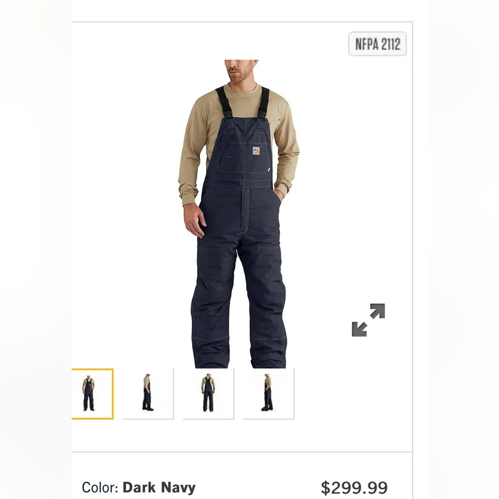 Carhartt Dark Blue Insulated Bib Overalls
